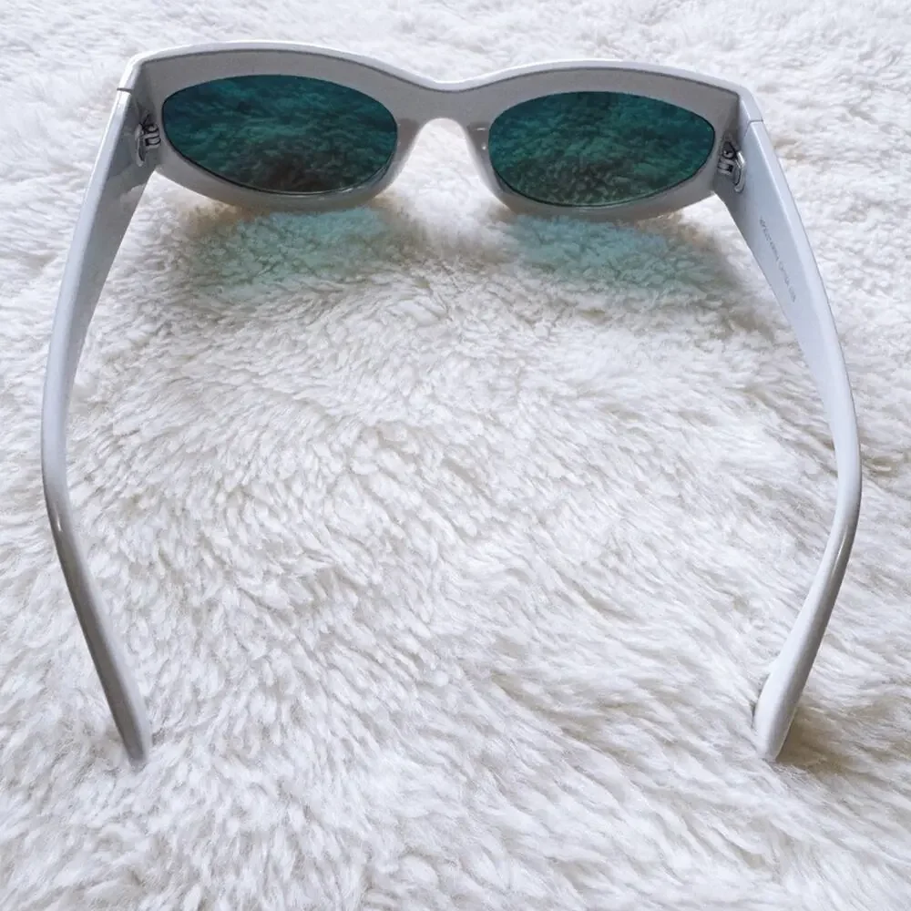 Faye Mirrored Orange with White Rim Sunglasses